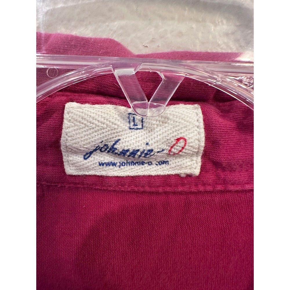 Johnnie-O Mens Large Magenta Pink Combed Cotton Short Sleeve Surfer Polo Shirt - Picture 2 of 4